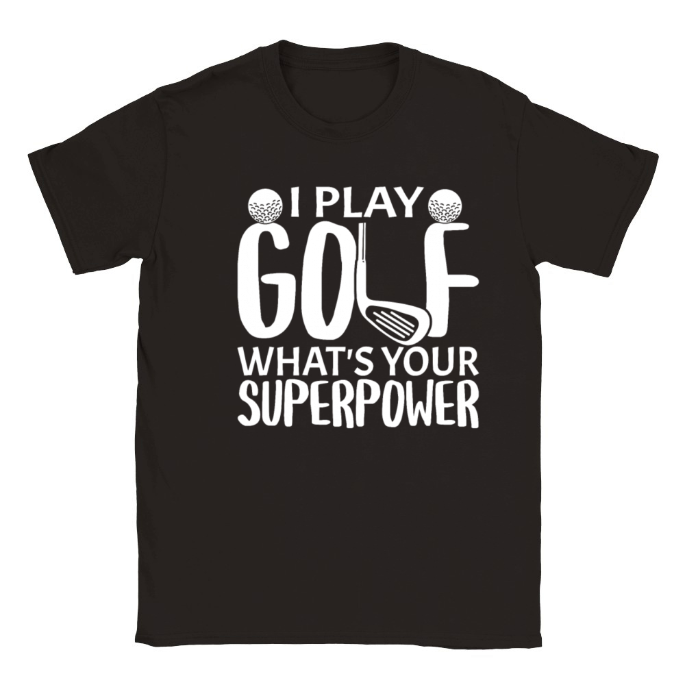 I Play Golf Whats Your Superpower Funny Classic Kids Crewneck T-shirt