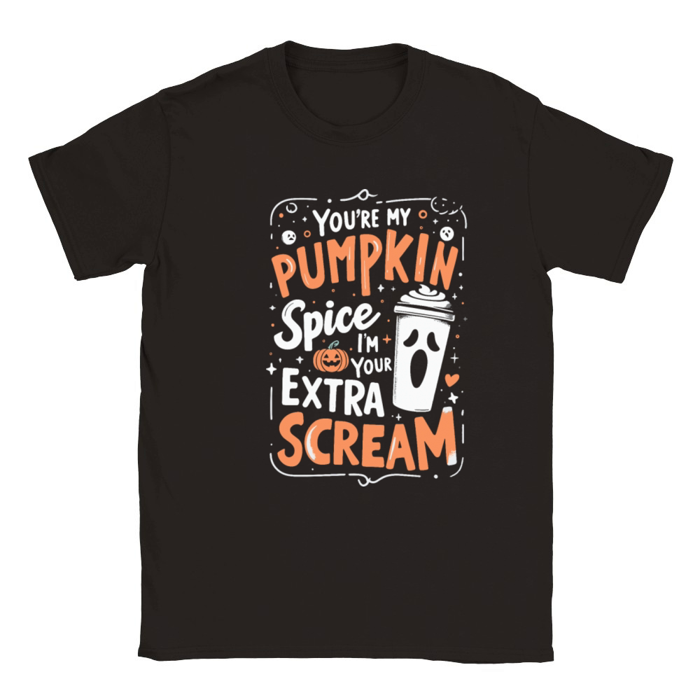 Pumpkin Spice and Screams - Halloween Couples Classic Kids Crewneck T-shirt