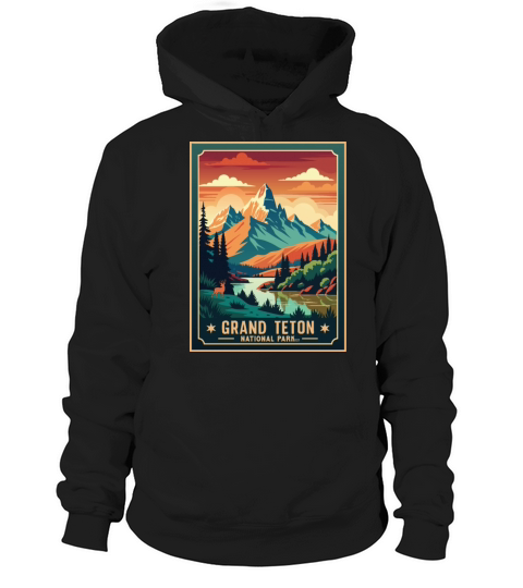 Vintage Grand Teton National Park Hoodie Unisex