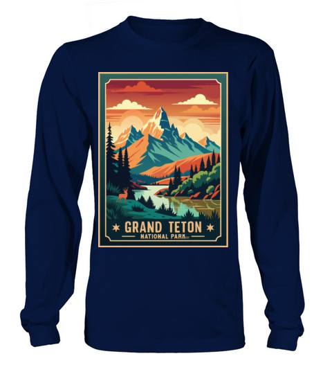 Vintage Grand Teton National Park Long sleeved Unisex