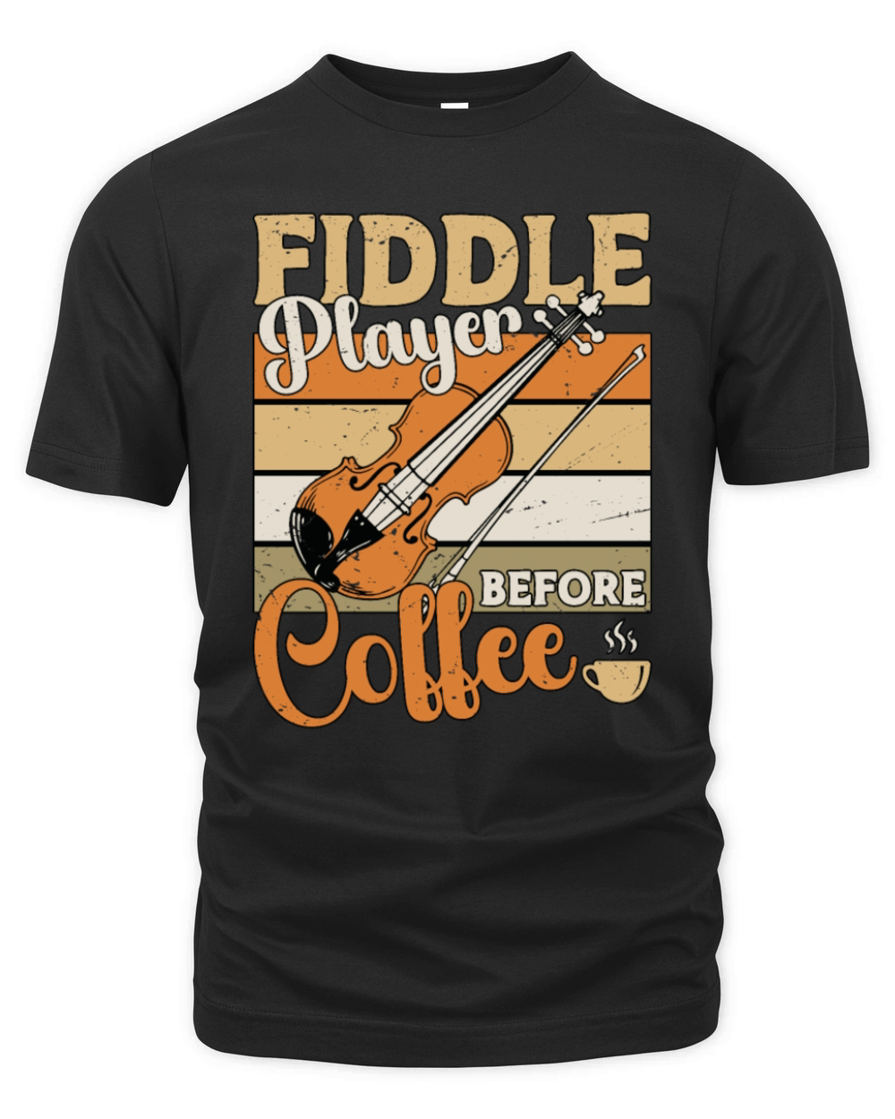 Fiddle Player Before Coffee Musician Coffee Lover Organic Unisex T-shirt