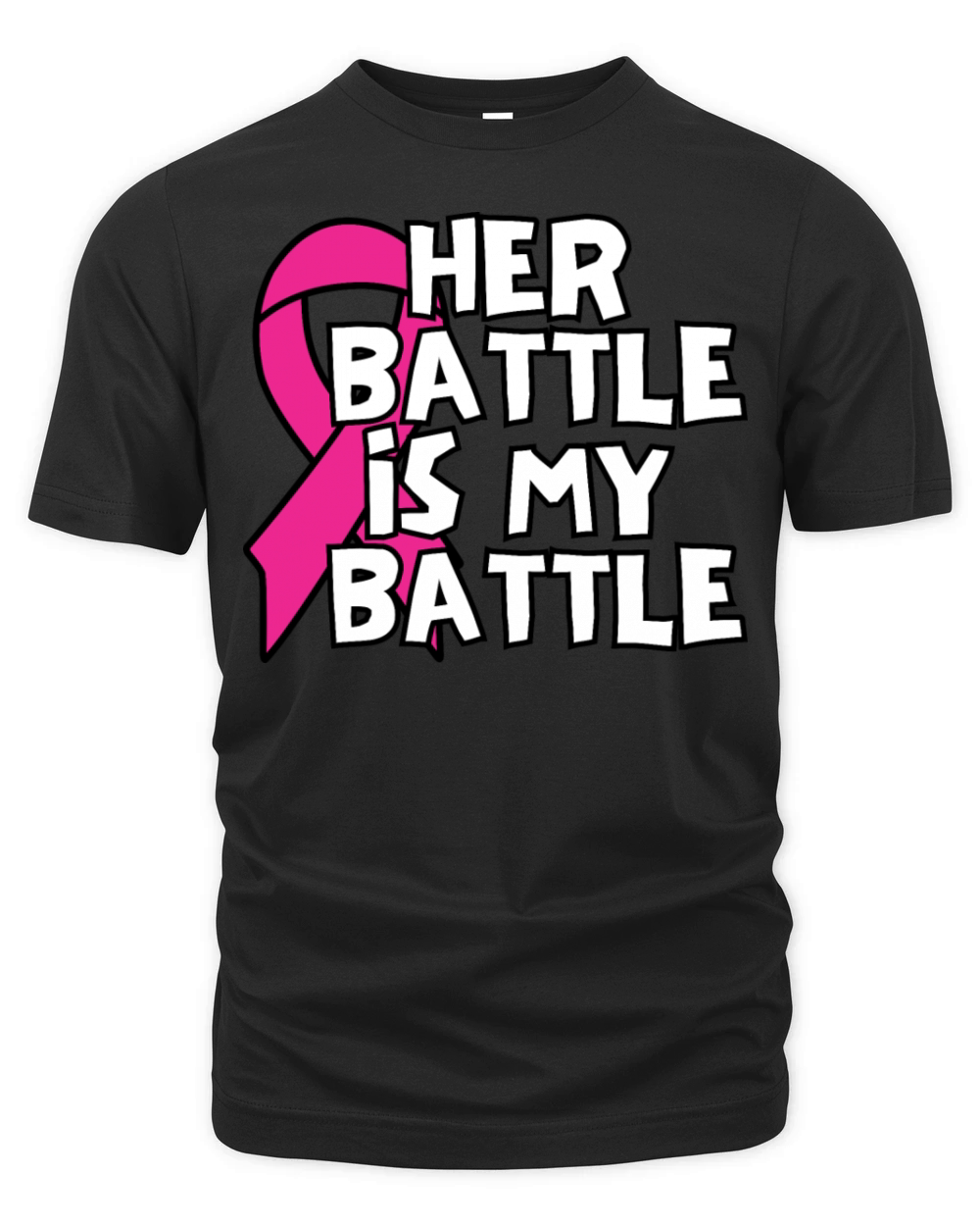 Her Battle Is My Battle Breast Cancer Organic Unisex T-shirt