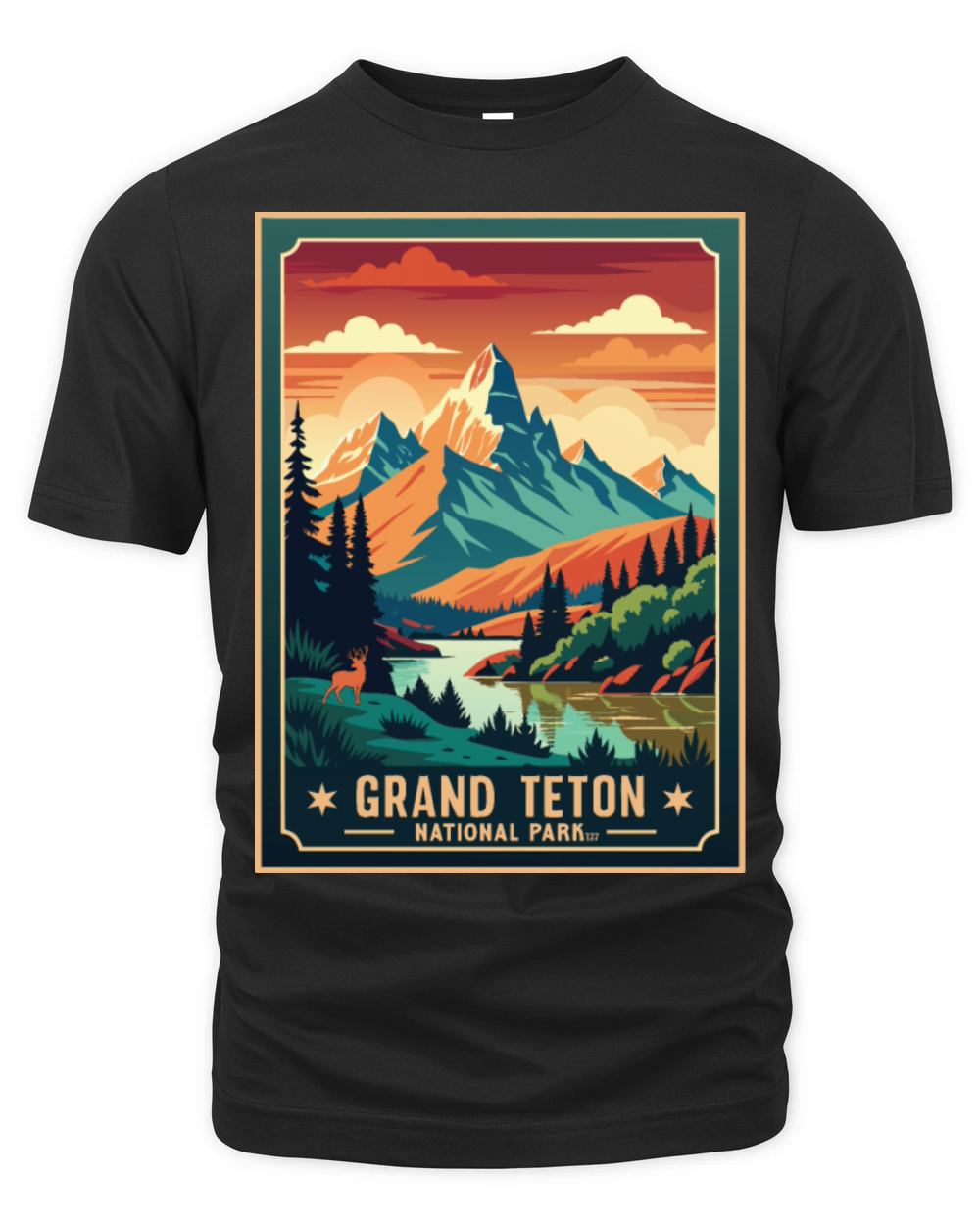Vintage Grand Teton National Park Organic Unisex T-shirt