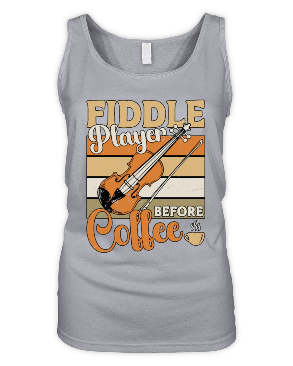 Fiddle Player Before Coffee Musician Coffee Lover Organic Women's Tank Top