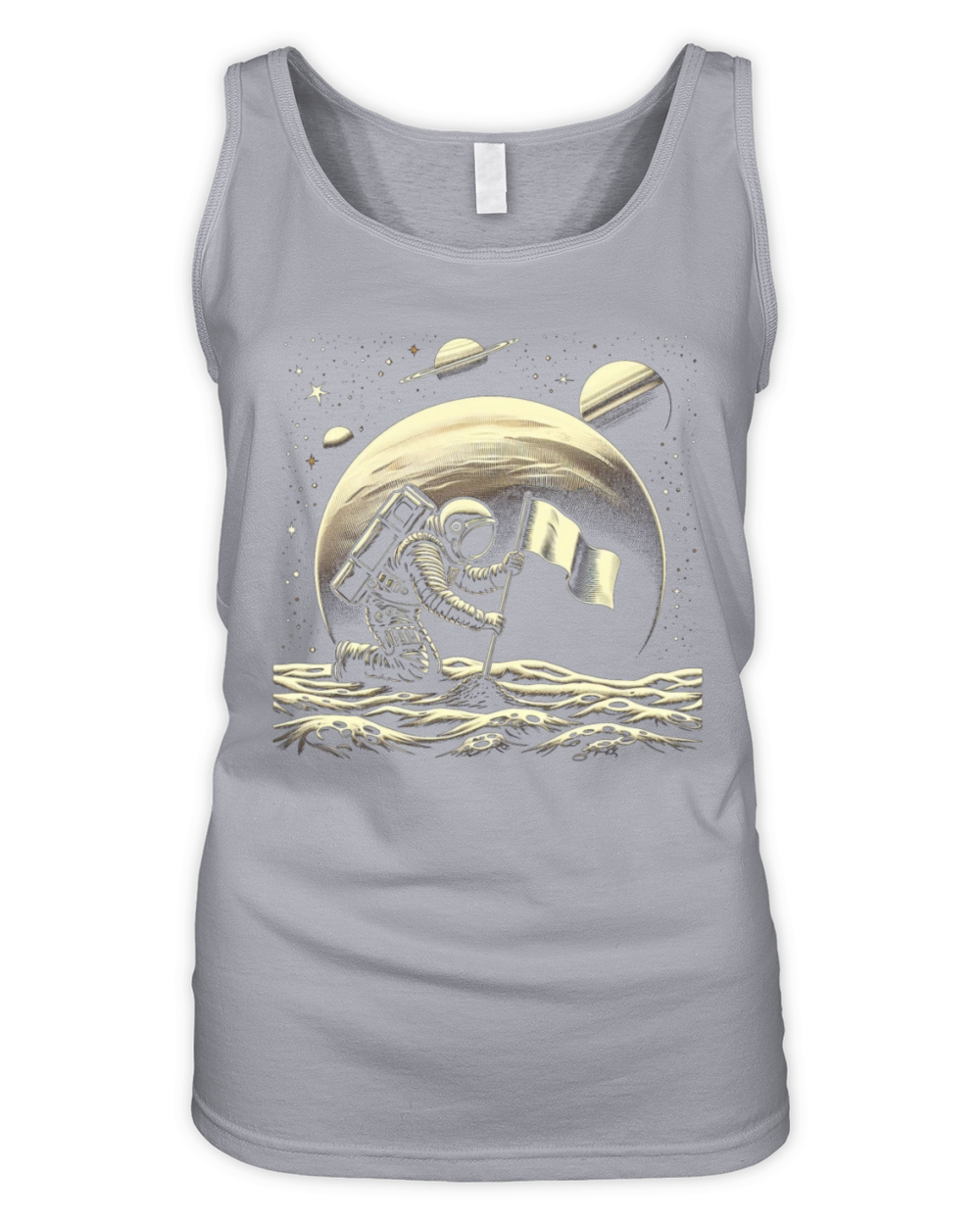 Retro Astronaut on Planet Space Adventure 1 Organic Women's Tank Top