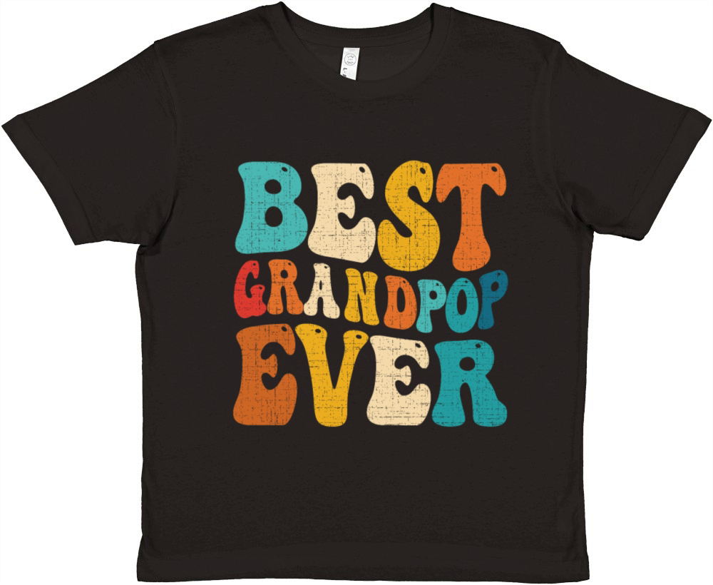 Best Grandpop Ever Vintage Grandpa Fathers Day Premium Kids Crewneck T-shirt