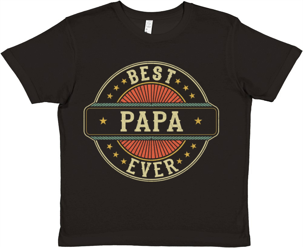 Best Papa Ever Retro Vintage Dad Fathers Day Premium Kids Crewneck T-shirt