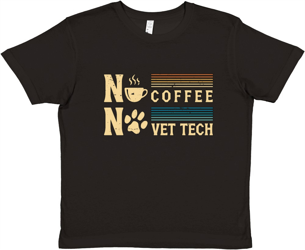 Vet Tech No Coffee No Veterinarian Coffee Lover Premium Kids Crewneck T-shirt