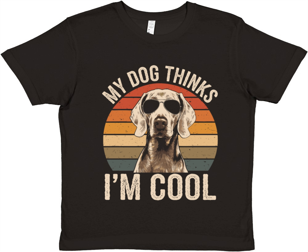 Weimaraner My Dog Thinks Im Cool Premium Kids Crewneck T-shirt