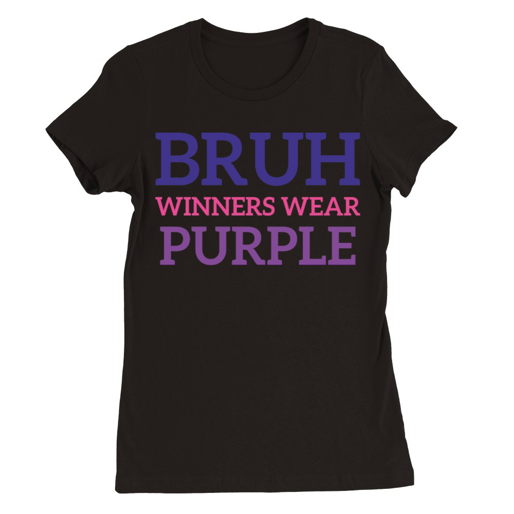Bruh Winners Wear Purple Vintage Retro Bold 80s Premium Womens Crewneck T-shirt