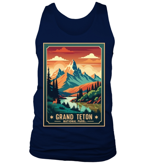 Vintage Grand Teton National Park Tank Top Unisex