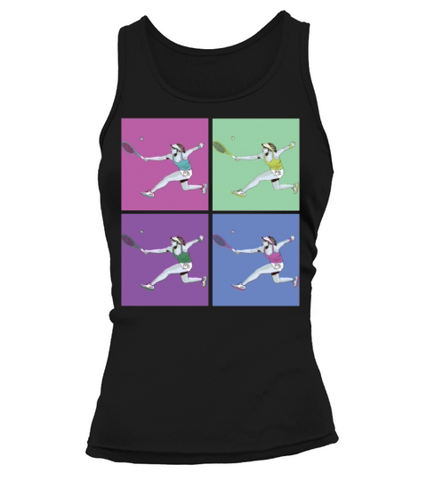 Funny Tennis Player Racket 80s 90 Tank top Woman