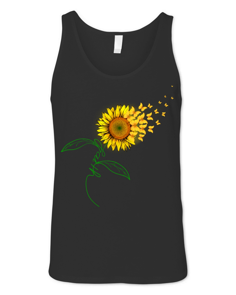 Vintage Faith Cross Sunflower Butterflies Flowers Unisex Jersey Tank