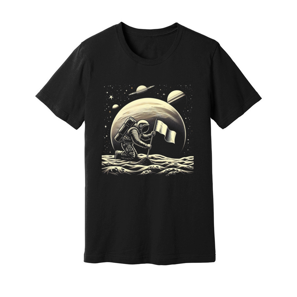 Retro Astronaut on Planet Space Adventure 1 Unisex Jersey Tee