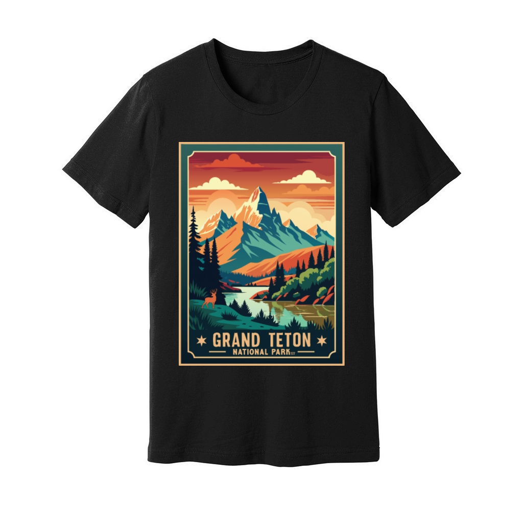 Vintage Grand Teton National Park Unisex Jersey Tee