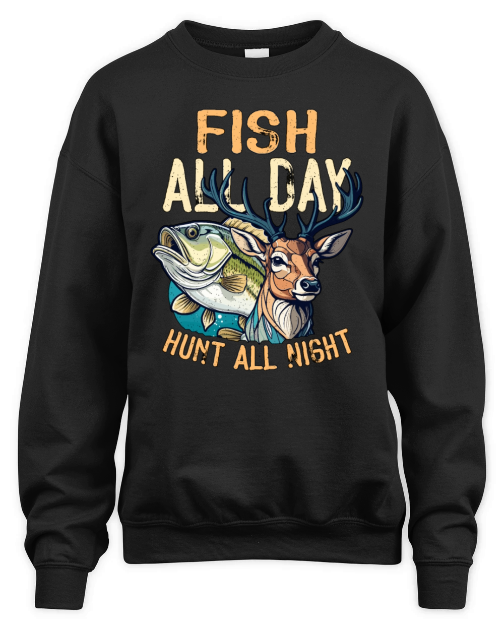 Fishing And Hunting Fish All Day Nature Enthusiast Unisex Premium Crewneck Sweatshirt