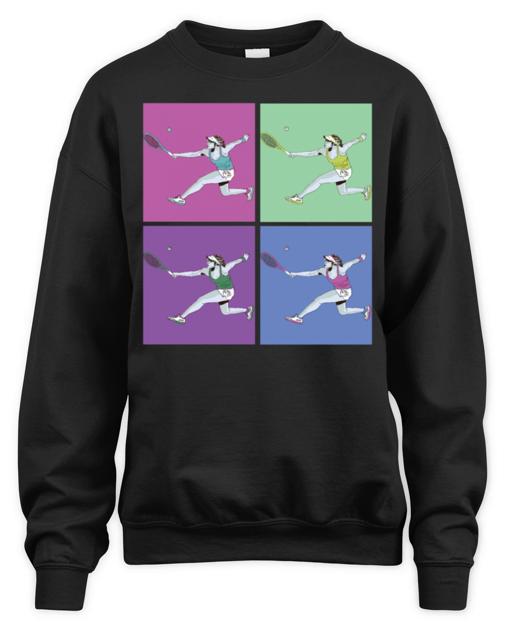 Funny Tennis Player Racket 80s 90 Unisex Premium Crewneck Sweatshirt