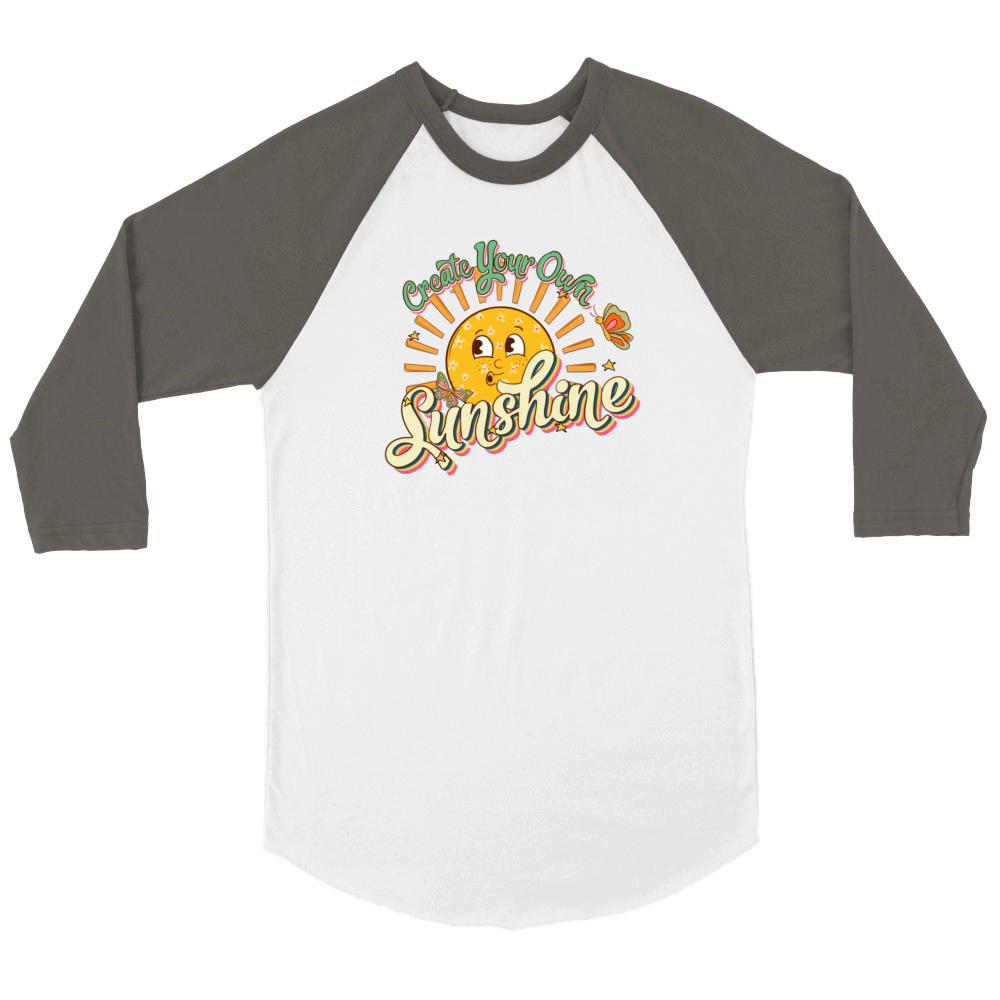 Retro Create Your Own Sunshine Design Unisex ¾ sleeve Raglan T-shirt