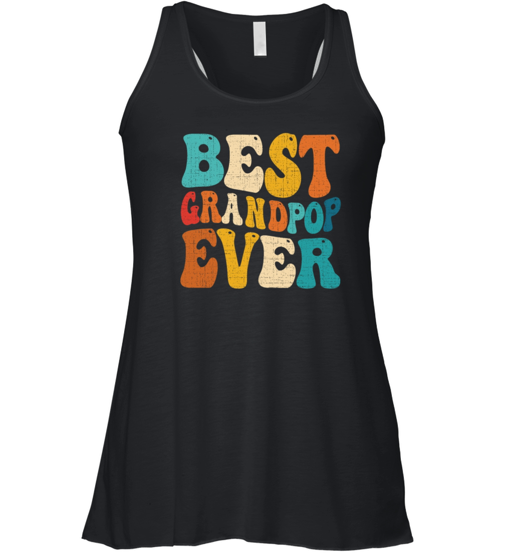 Best Grandpop Ever Vintage Grandpa Fathers Day Women's Flowy Tank Top