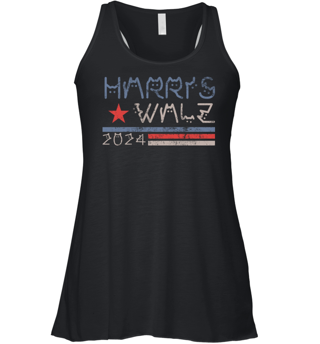 Harris Walz Waltz 2024 Retro Vintage Distressed Women's Flowy Tank Top