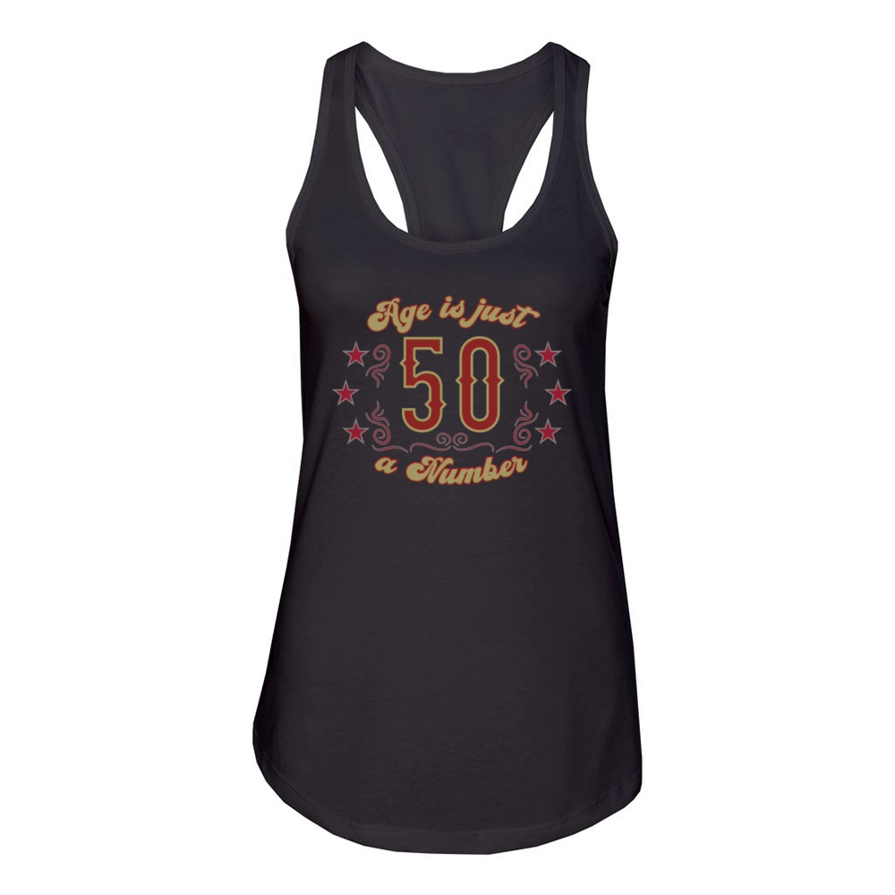 50th birthday vintage just one number Women's Racerback Tank