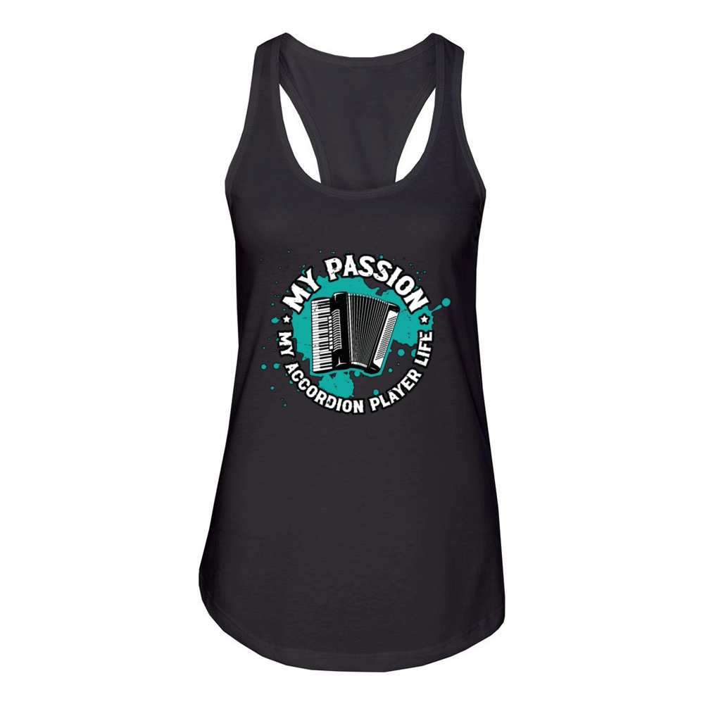 Accordion Player My Passion My Accordion Musician Women's Racerback Tank