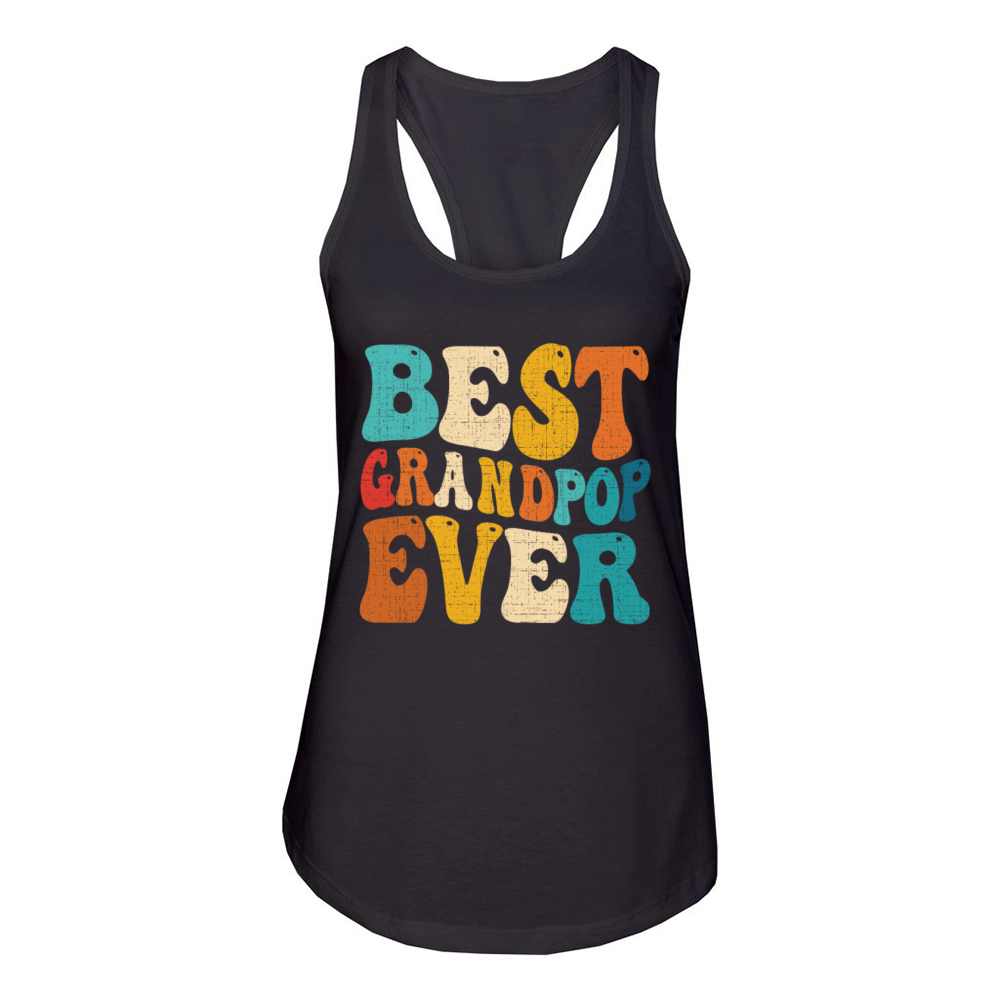 Best Grandpop Ever Vintage Grandpa Fathers Day Women's Racerback Tank