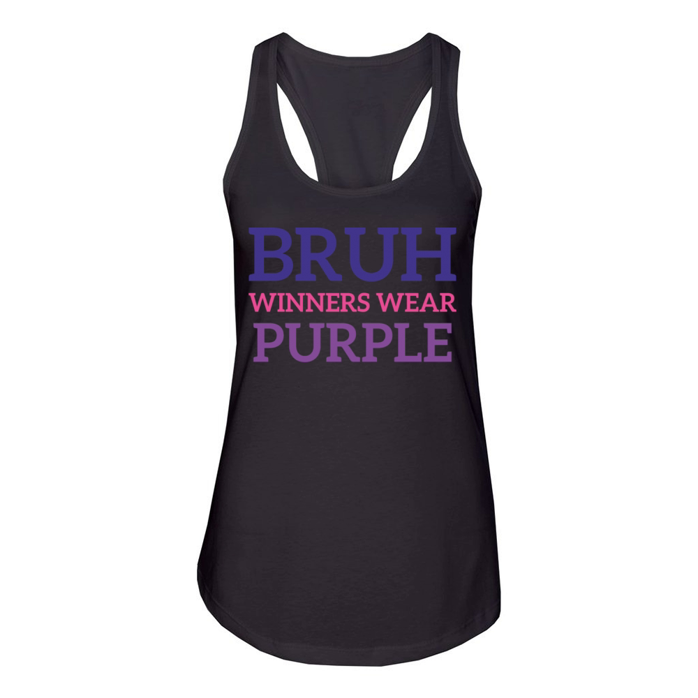 Bruh Winners Wear Purple Vintage Retro Bold 80s Women's Racerback Tank