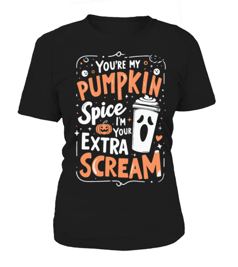 Pumpkin Spice and Screams - Halloween Couples Women's T-Shirt