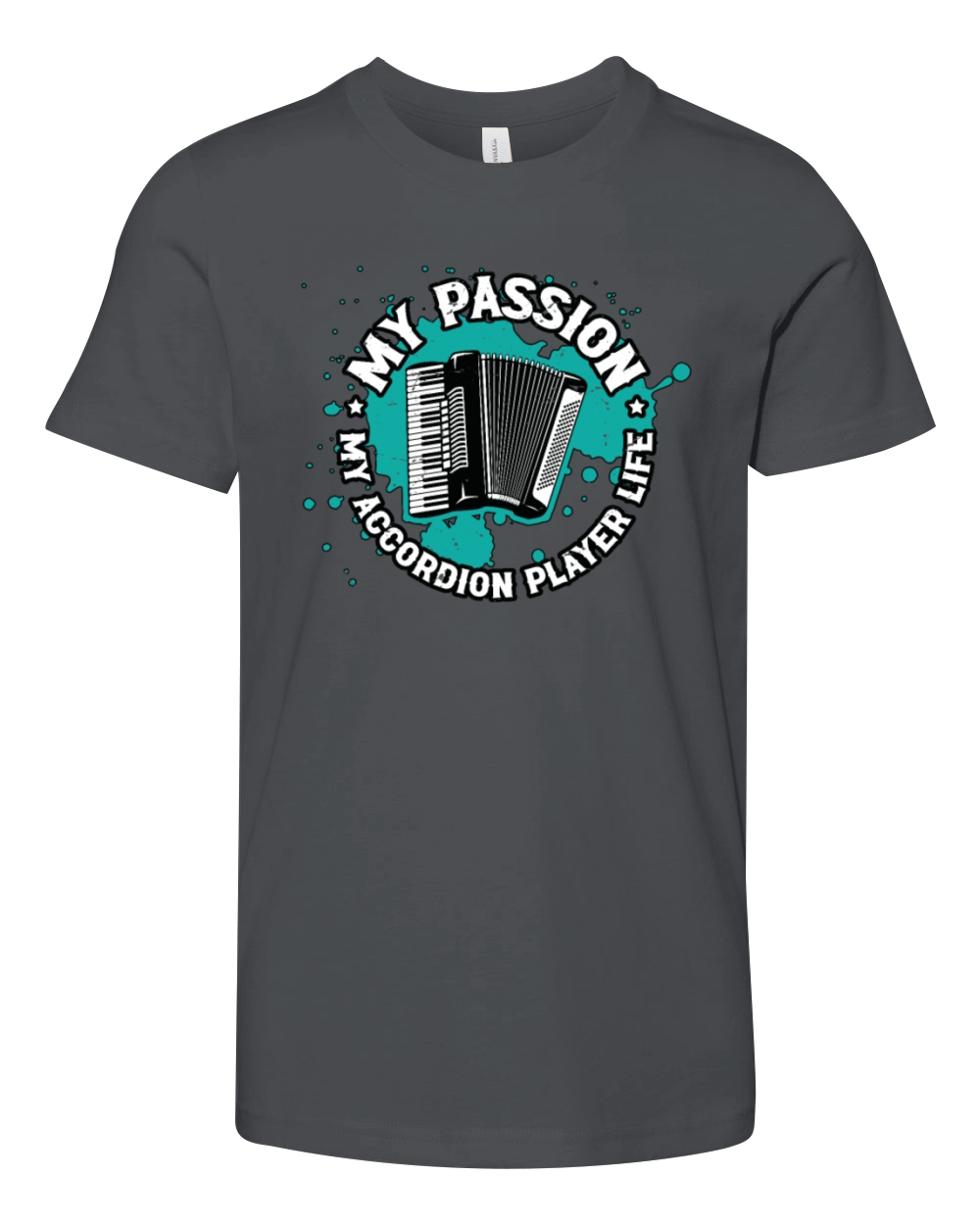 Accordion Player My Passion My Accordion Musician Youth Unisex Jersey Tee