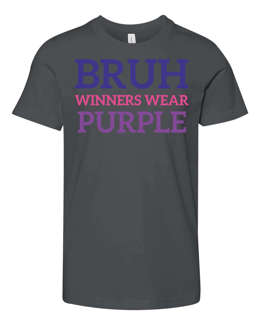 Bruh Winners Wear Purple Vintage Retro Bold 80s Youth Unisex Jersey Tee