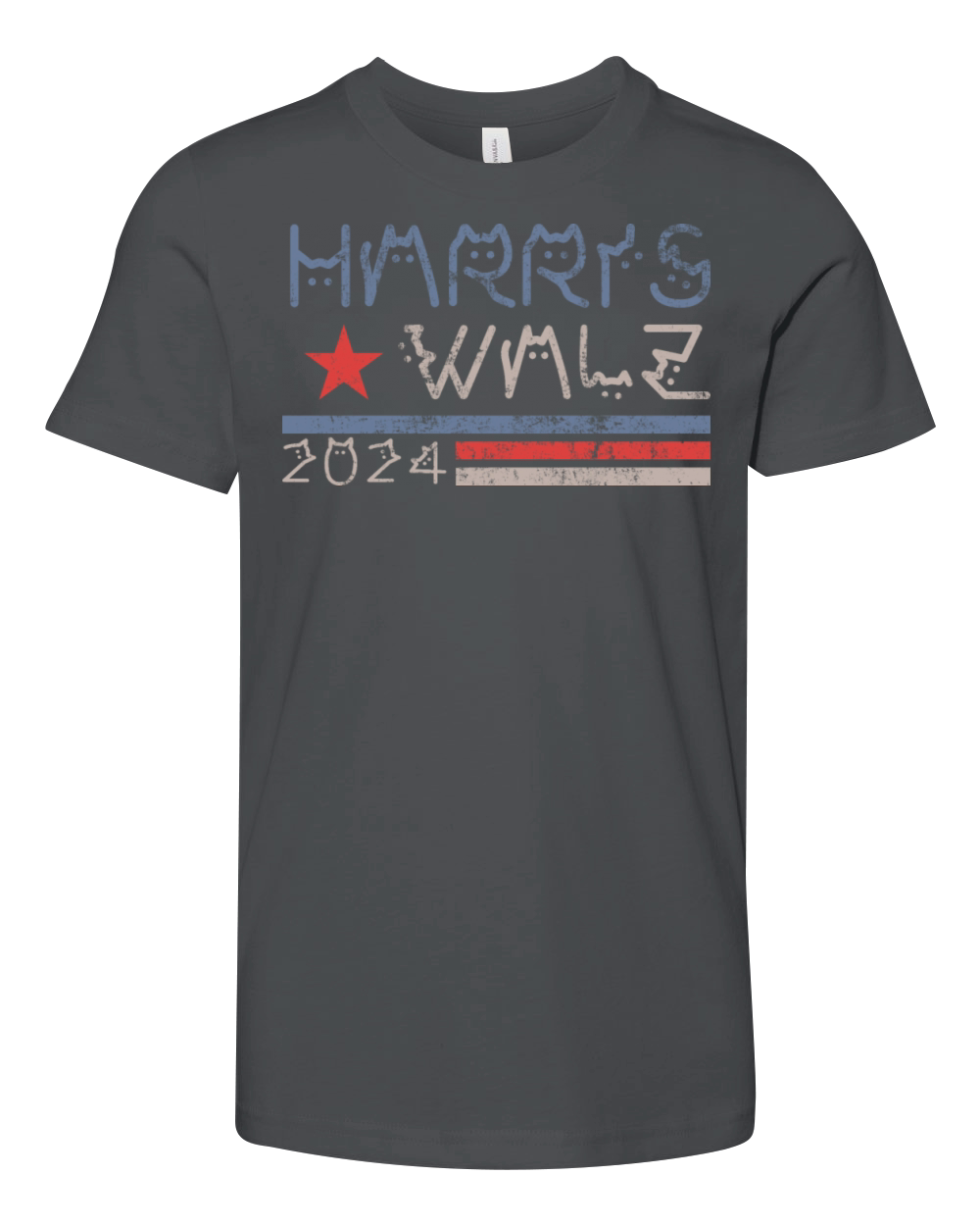 Harris Walz Waltz 2024 Retro Vintage Distressed Youth Unisex Jersey Tee