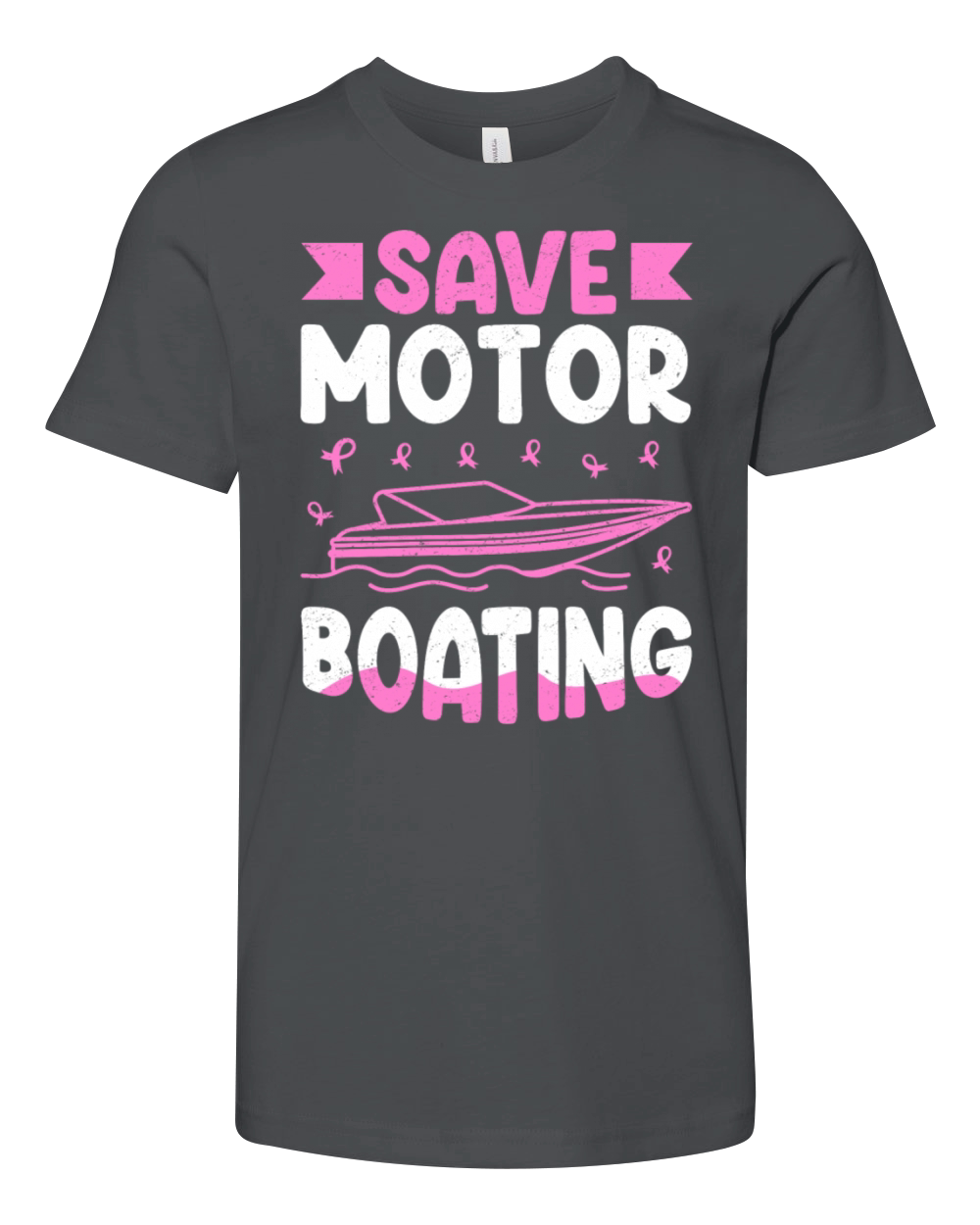 Save Motor Boating Breast Cancer Youth Unisex Jersey Tee