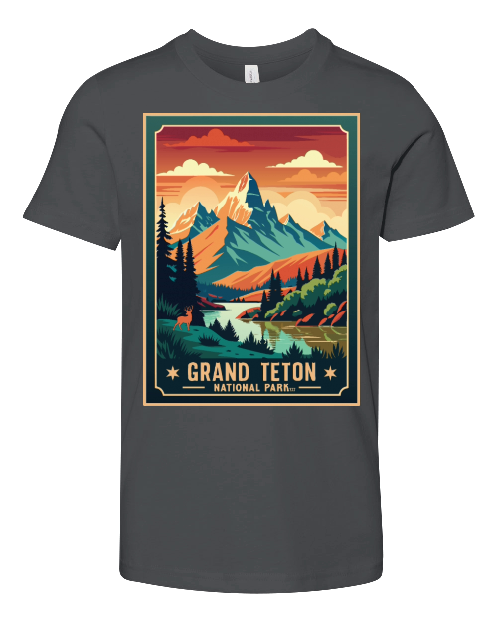 Vintage Grand Teton National Park Youth Unisex Jersey Tee