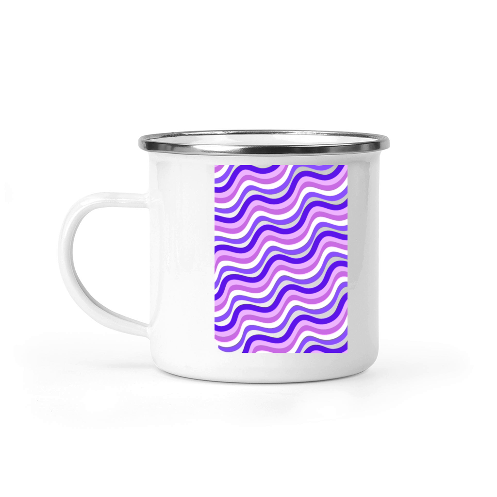 Retro Squiggly Purple Pattern Design Camping Mug