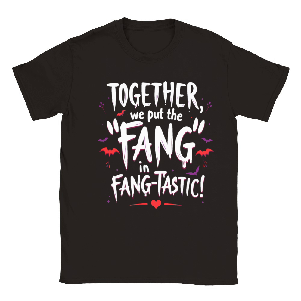 Fang-tastic Duo - Funny Halloween Couples Classic Kids Crewneck T-shirt