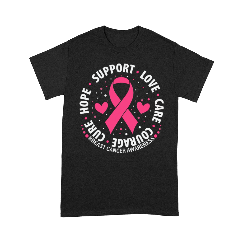 Breast Cancer Awareness Support Love Care Courage Comfort T-shirt