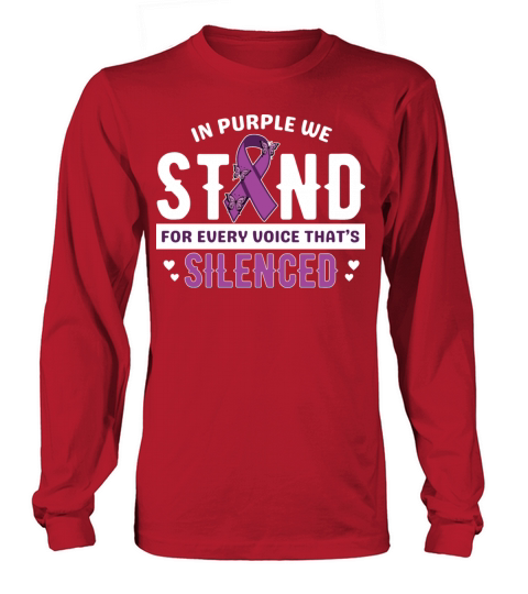 Purple ribbon Violence Awareness shirt design Long sleeved Unisex