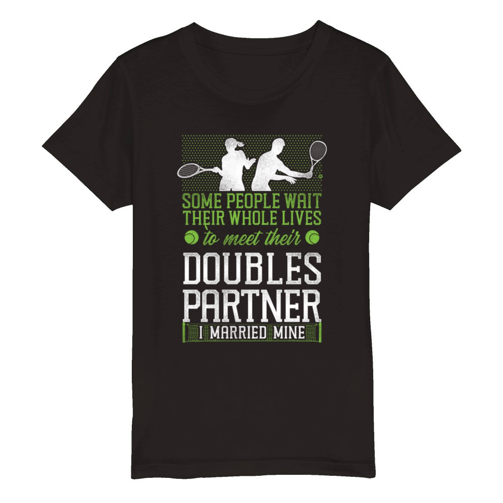Funny Tennis Player Racket Husband Organic Kids Crewneck T-shirt