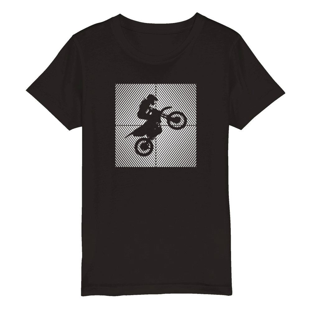 Motorcycle Pit-bike Biker Vintage Pitbike Organic Kids Crewneck T-shirt