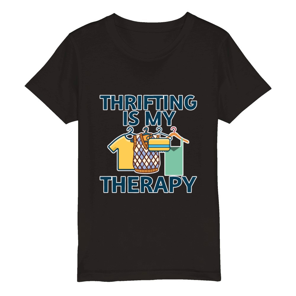 Thrifting Is My Therapy 4 Organic Kids Crewneck T-shirt