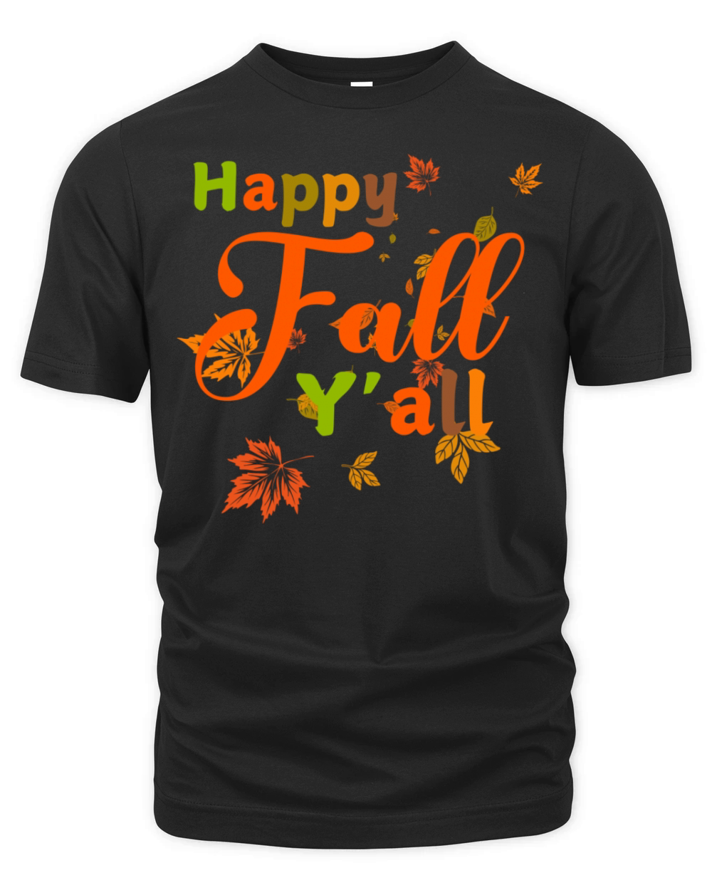 Colorful Happy Fall Yall Organic Unisex T-shirt