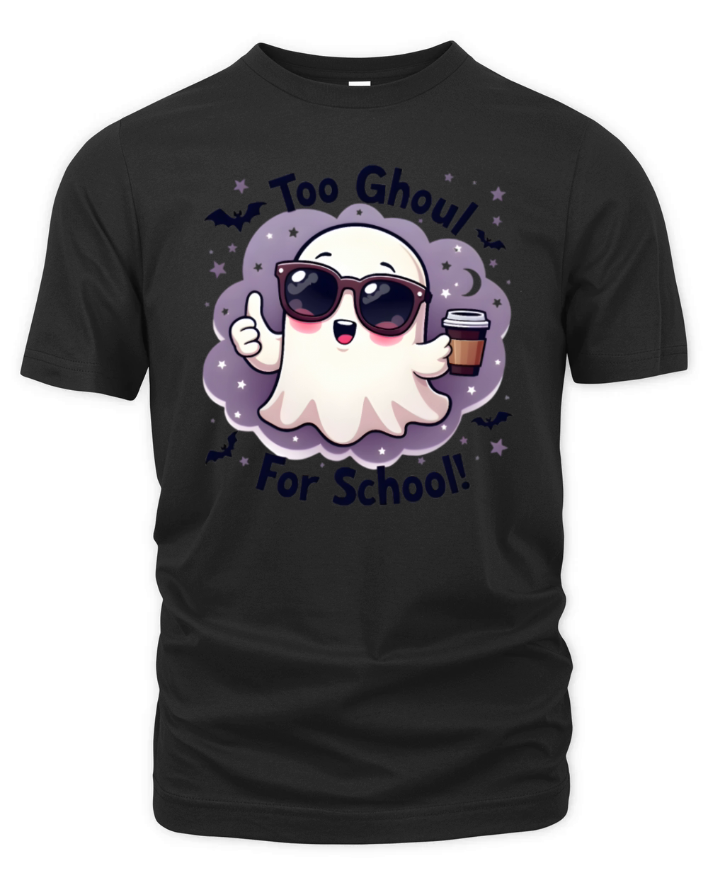 Too Ghool For School Funny Ghost Organic Unisex T-shirt