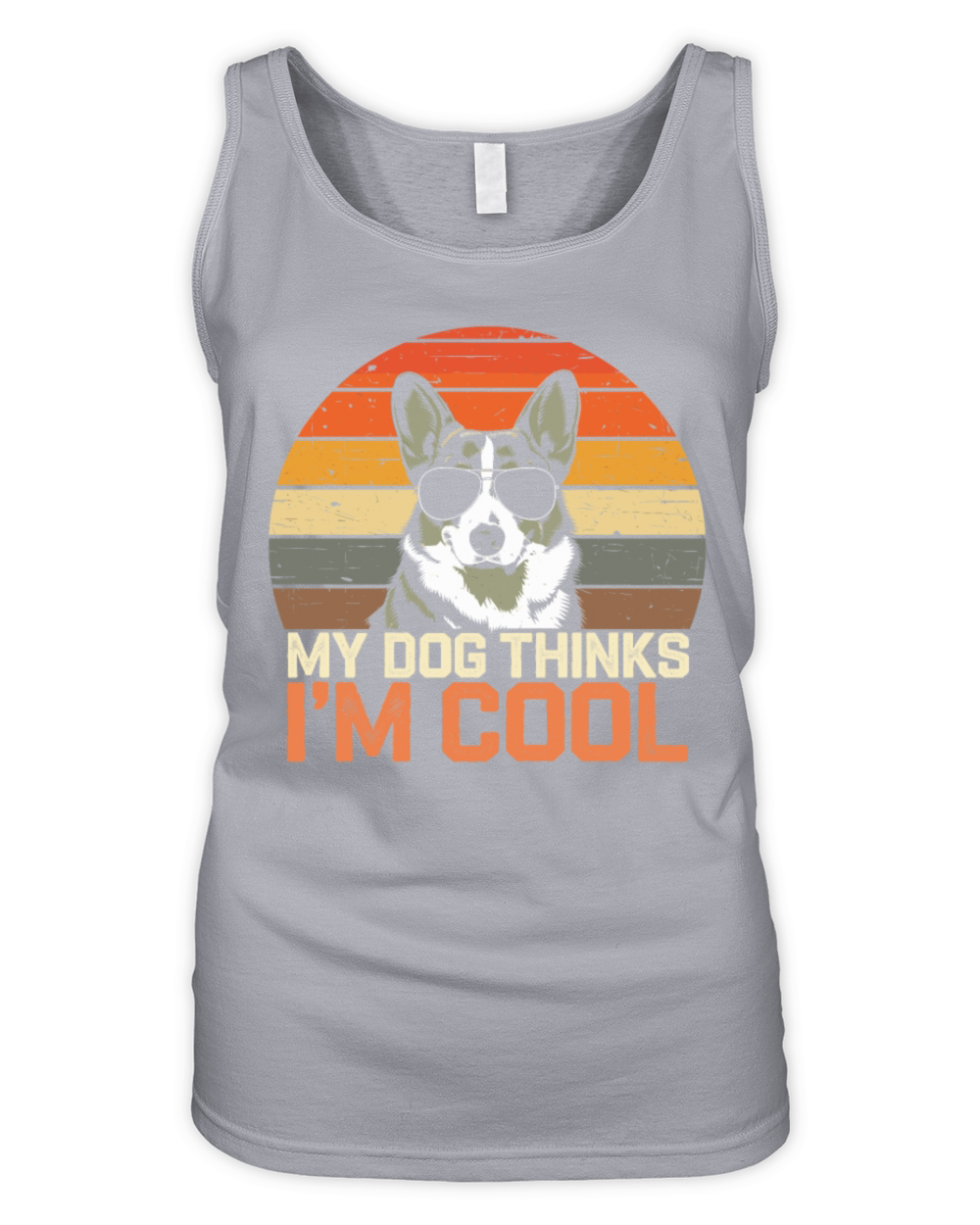 Corgi My Dog Thinks Im Cool Organic Women's Tank Top