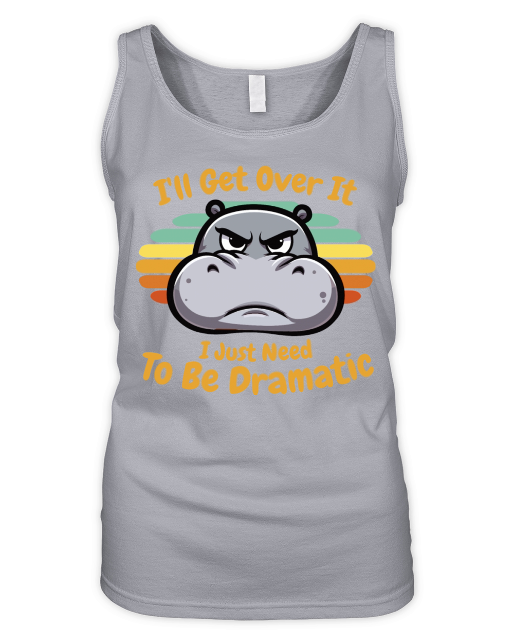 Humorous Dramatic Hippo Organic Women's Tank Top