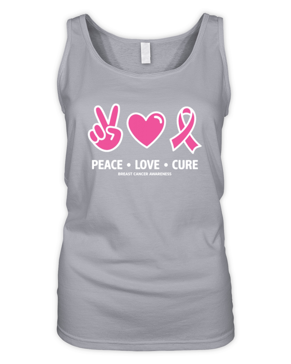 Peace Love Cure Pink Ribbon Family Breast Cancer Organic Women's Tank Top