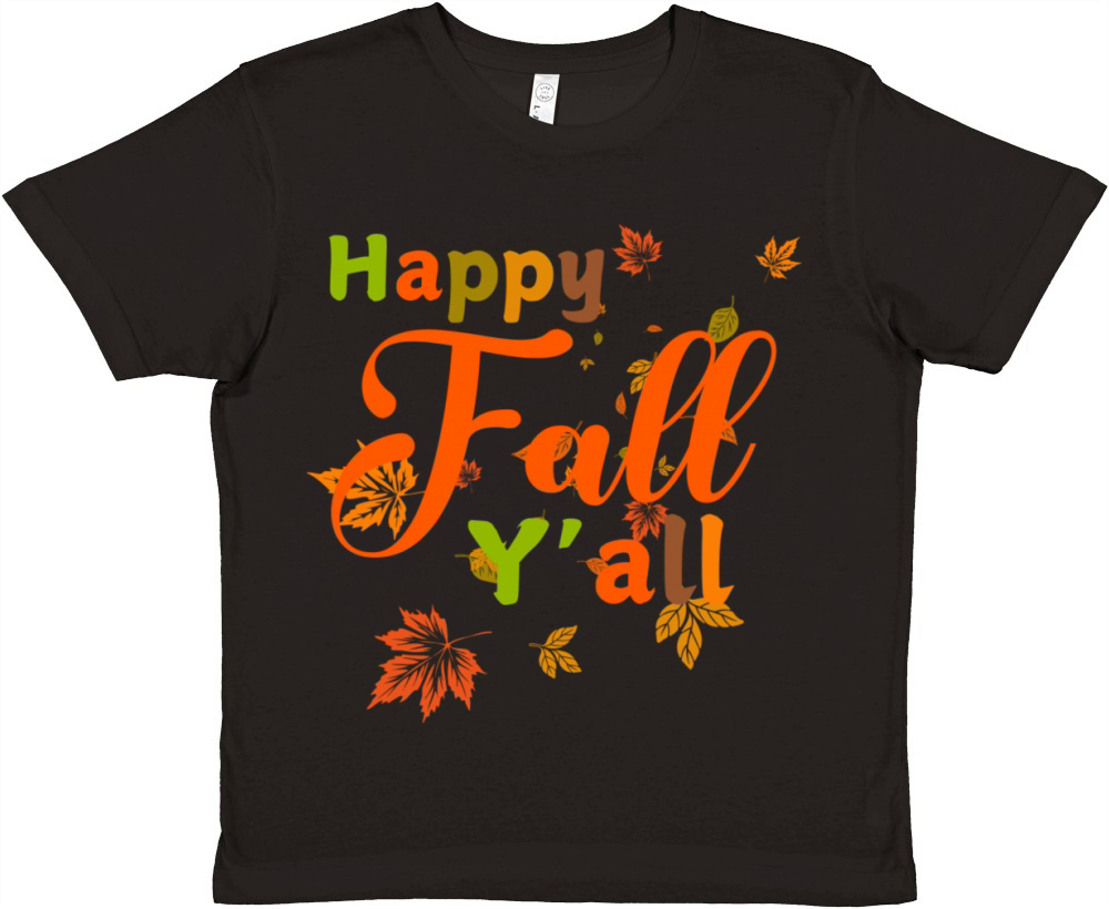 Colorful Happy Fall Yall Premium Kids Crewneck T-shirt