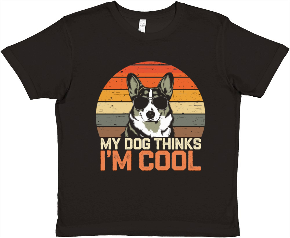 Corgi My Dog Thinks Im Cool Premium Kids Crewneck T-shirt