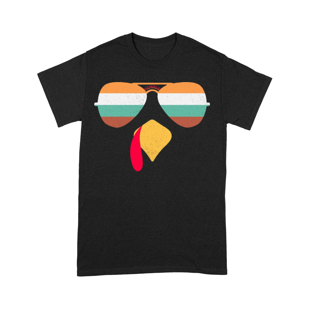 Thanksgiving Vintage Glasses Turkey GOBBLE Premium T-shirt