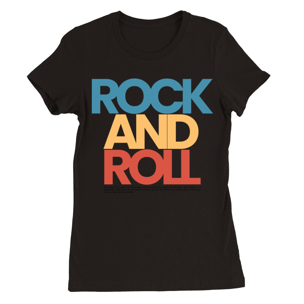 Rock and Roll Vintage Premium Womens Crewneck T-shirt